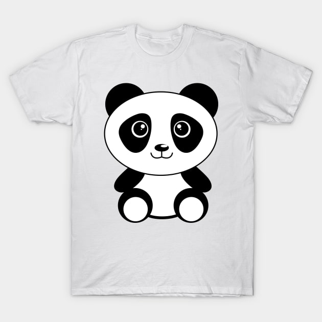 Panda T-Shirt by Debbie's Art